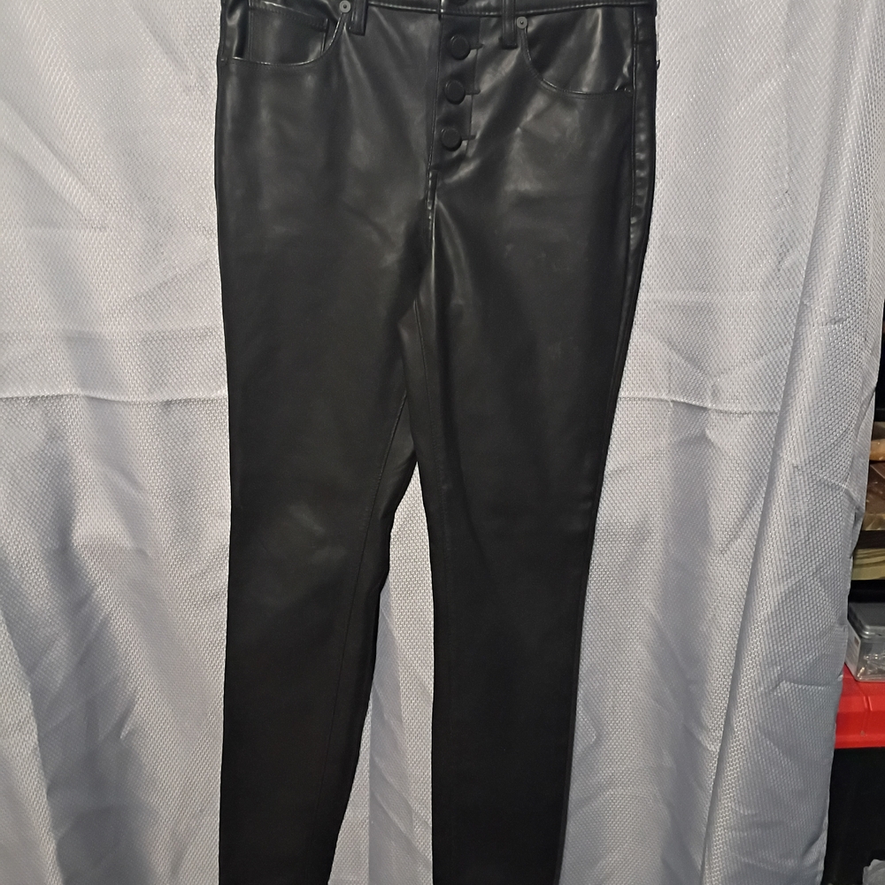 Blank NYC Women's Black Leather Skinny Jeans